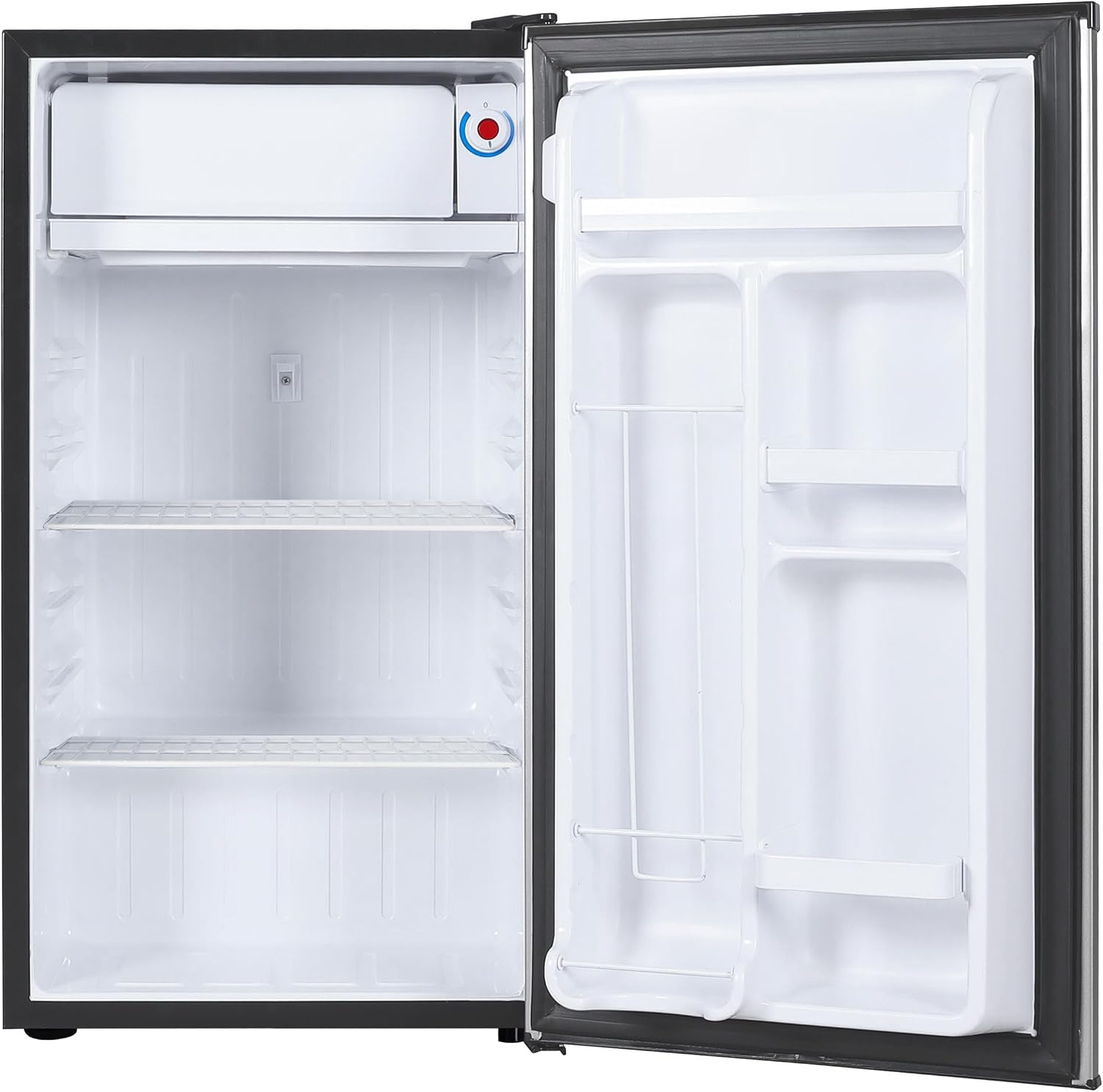 ARCTIC CHEF Mini Refrigerator-Freezer Compartment-Adjustable Thermostat Control-Reversible Doors-Ideal for Dorm, Office, RV, Garage, Apartment-Black, 3.2 CU.FT