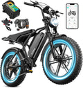 TST Electric Bike for Adults, 1500W Peak Motor 60 Miles Fat Tire Ebike with 48V 15Ah Removable Battery 20' Fat Tire Electric Bike, Full Suspension and 7-Speed
