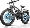 8000W Dual Motor Electric Bike for Adults, 48MPH Fast Ebike with 52V 36Ah Removable Battery, Up to 100 Miles Long Range, 24/26 Inch Fat Tire, Shimano 7-Speed, Shock Absorber Commuter E-Bike