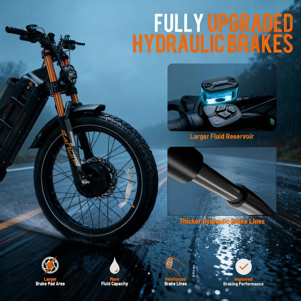eAhora Romeo Pro 3 Electric Bike - [2026 Latest] 50MPH 5600W Dual Motor 60V 80AH 250Miles Long Range Ebike for Adults, 26' * 4.0 Fat Tire Fast Electric Mountain Bike Full Suspension Off-Road E-Bike