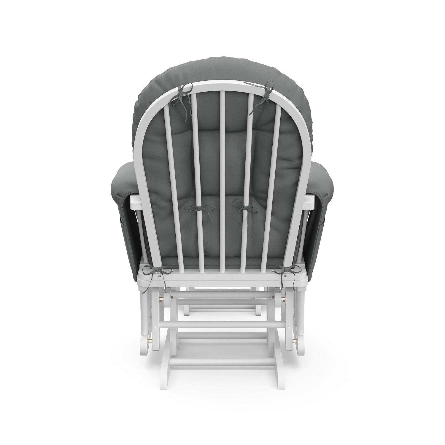 Storkcraft Premium Hoop Glider & Ottoman (White/Gray) — GREENGUARD Gold Certified Nursery Glider, Solid Wood Craftsmanship, Smooth-Gliding, Award-Winning
