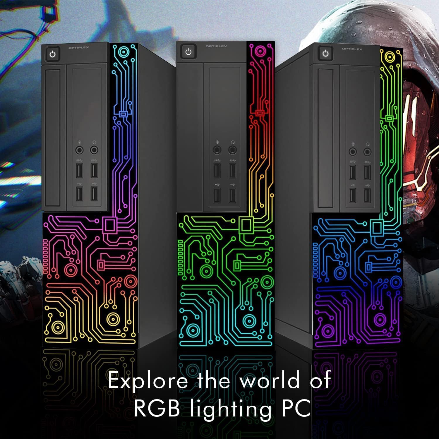 Dell Gaming OptiPlex Desktop RGB Computer PC, Intel Core i7, GeForce GT 1030 2GB GDDR5, 16GB RAM, 512GB SSD, 24 Inch HDMI Monitor, Keyboard Mouse and Headset, WiFi, Windows 11 Pro (Renewed)