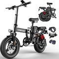 Tomofree 750W Peak Electric Bike for Adult, 20MPH/35-75 Miles Electric Bicycle, 14' Folding E Bike, 48V 20Ah Removable Battery, PAS Control, Commuter E-Bike for Adults and Teens