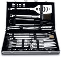 BergHOFF Essentials Stainless Steel 33pcs BBQ Carrying Case Silver Cubo Grill Tools Indoor Outdoor Use Dishwasher Safe