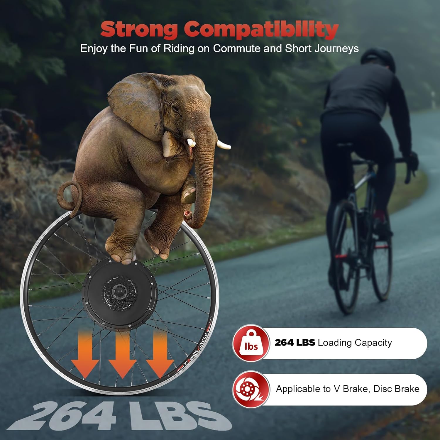 Electric Bike Conversion Kit, 48V 1000W 700C 28'/ 29' Front/Rear Wheel Electric Bicycle Hub Kit Dual Mode Controller w/LCD Display & PAS, 5-Speed Adjustment E-Bike Conversion Kit