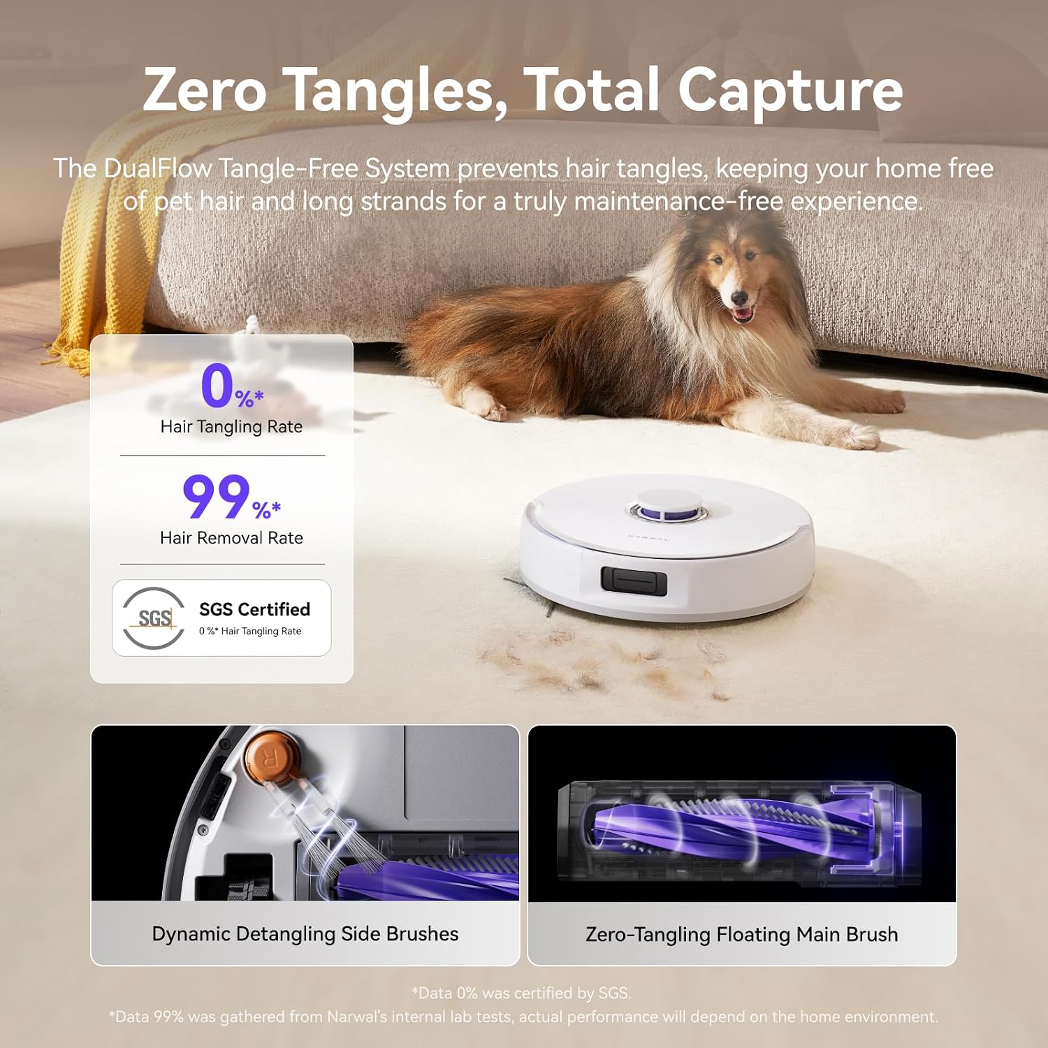 NARWAL Freo X10 Pro Robot Vacuum and Mop Combo, 11,000Pa Suction,DualFlow Tangle-Free System,MopExtend Edge Cleaning,Self-Emptying,Auto Mop Wash & Dry,for Pet Hair & Hard Floors,White