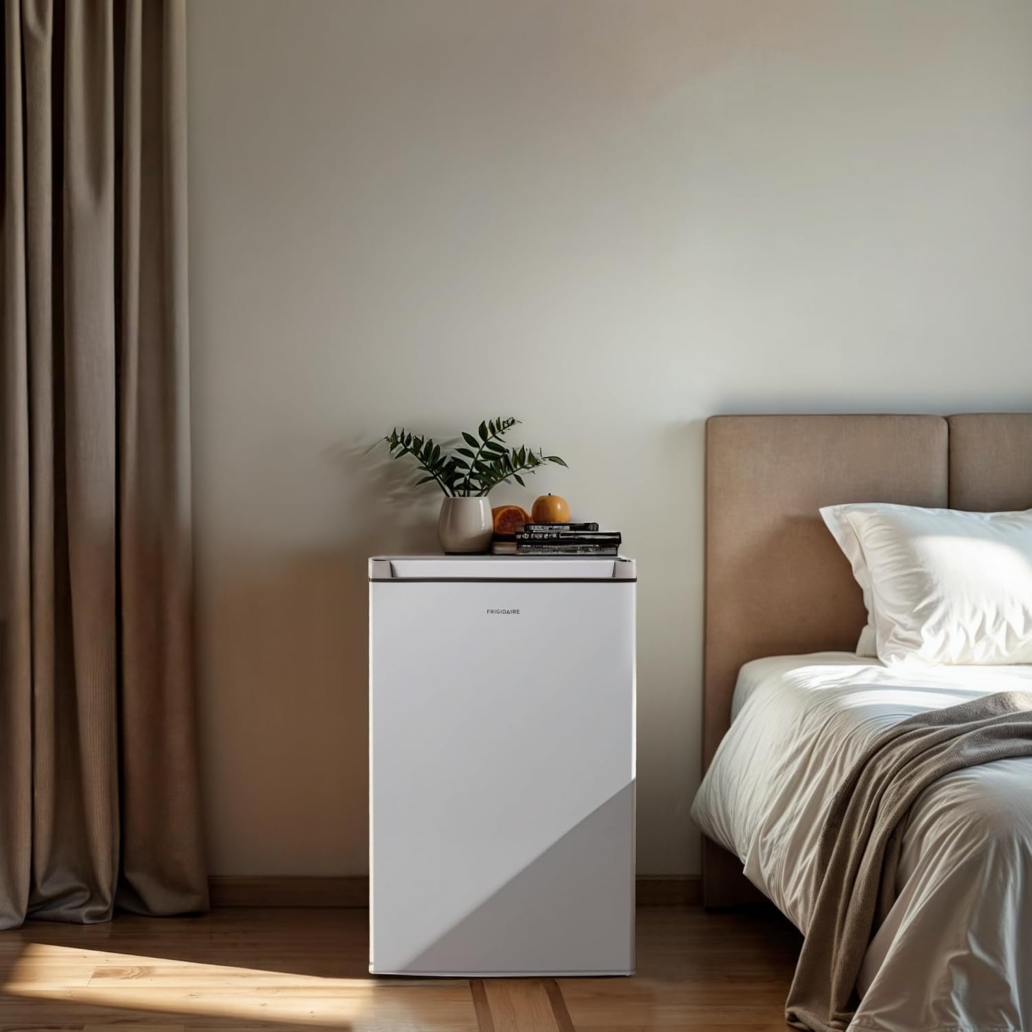Frigidaire Mini Refrigerator, Compact Freezer Compartment, Adjustable Thermostat Control, Reversible Door, Contemporary Series, 4.5 cu ft, White