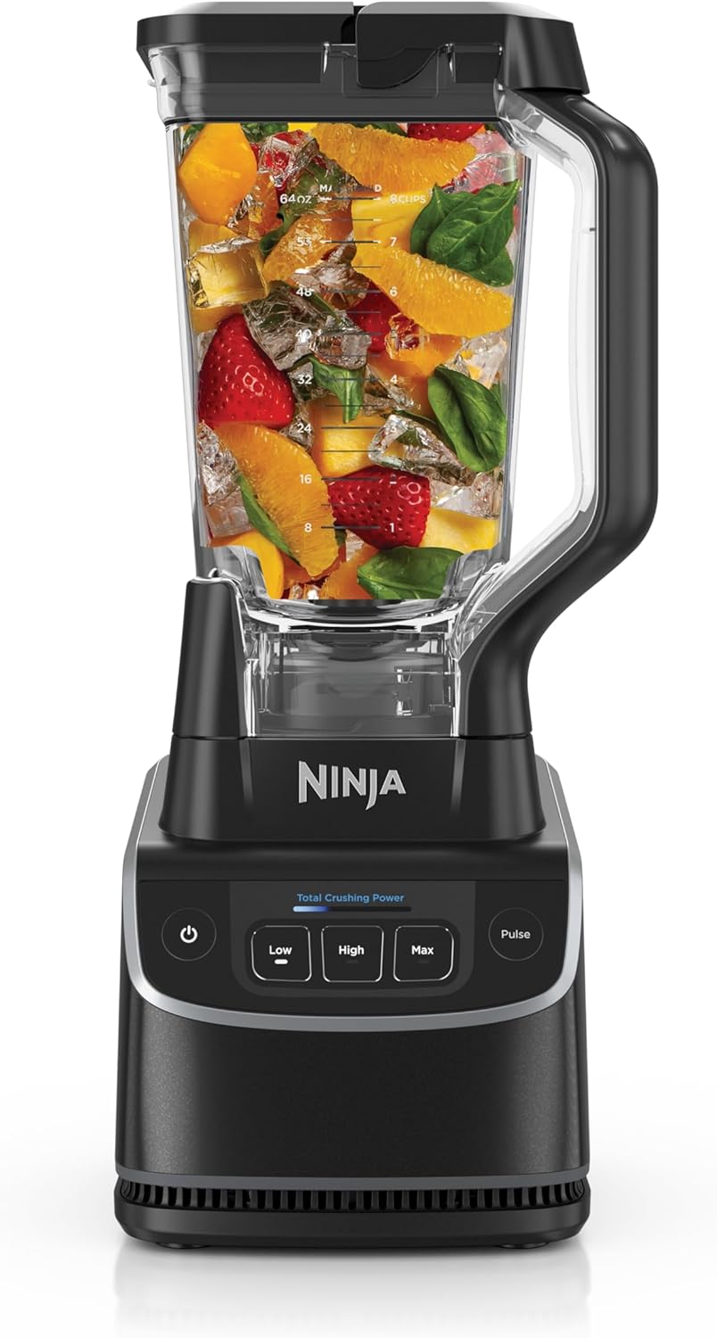 Ninja UltraCrush Professional Blender | 1000W Power, XL 72-oz.* Pitcher | Total Crushing Technology | 3 Manual Speeds for Smoothies, Sauces & More | Full-Size Countertop | Black | BP201