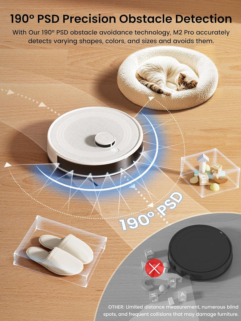 Lefant LiDAR Robot Vacuum and Mop, 90-Day Self-Emptying, 190° PSD Obstacle Avoidance, Customized Cleaning, Multi-Floor Mapping, 5500Pa Strong Suction, 140 Min Runtime, WiFi/Alexa/APP/iWatch, M2 Pro