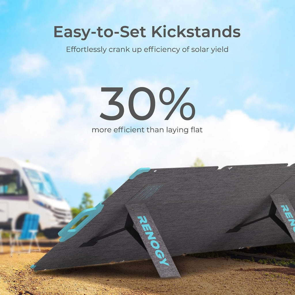 Renogy E.FLEX 220 Watt Waterproof Foldable Portable Solar Panel with Kickstand & Carry Handles for Road Trip, Camping, RV, and Fishing