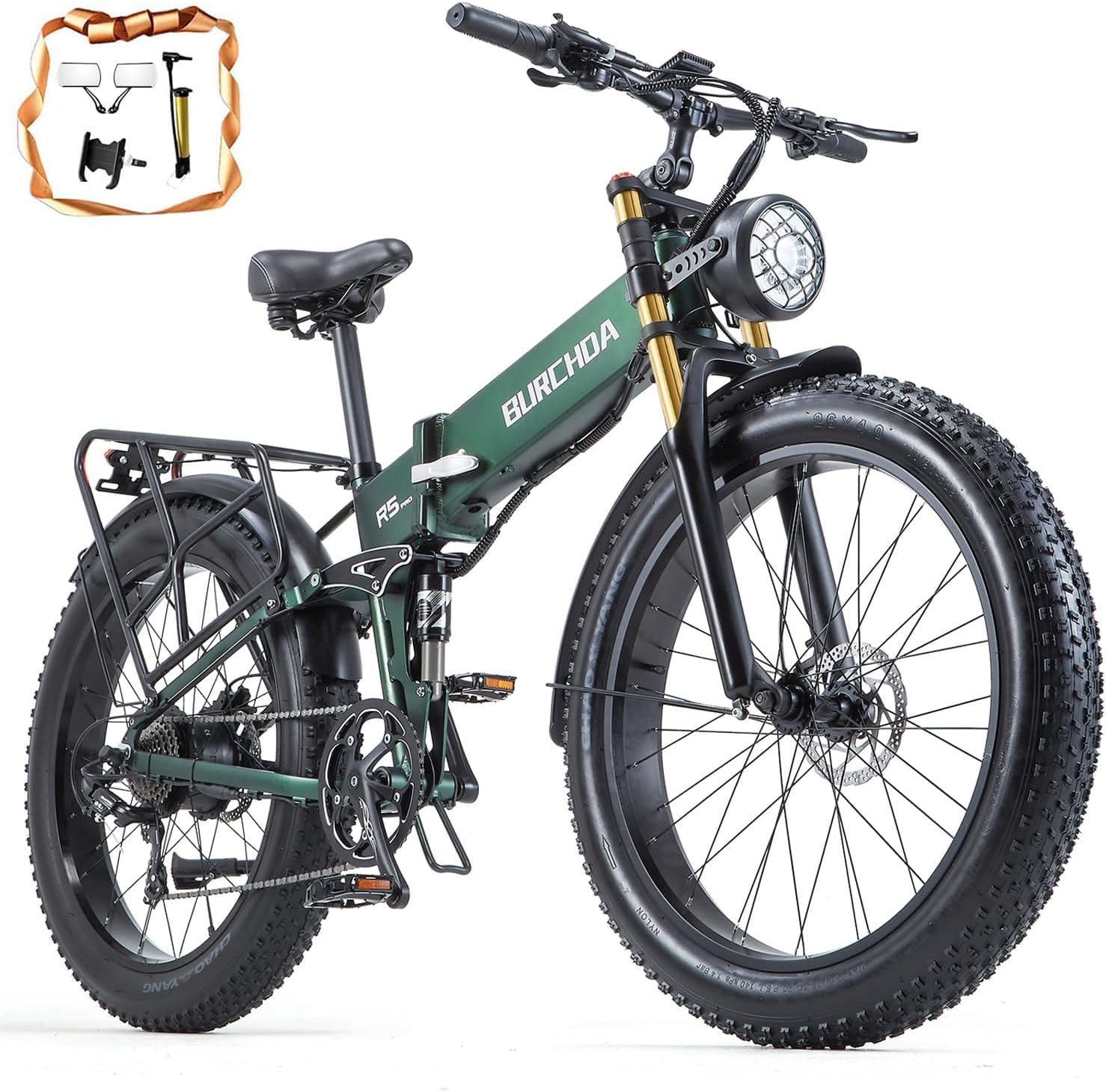 DAMSON Electric Bike for Adults Dual Motor AWD 5000W/3000W/1500W Peak 40MPH/30MPH Dirt Ebike, 52V/48V Max-Output Up to 65/80/120/160 Miles Long Range, 26' Full Suspension Fat Tire Mountains Bicycle