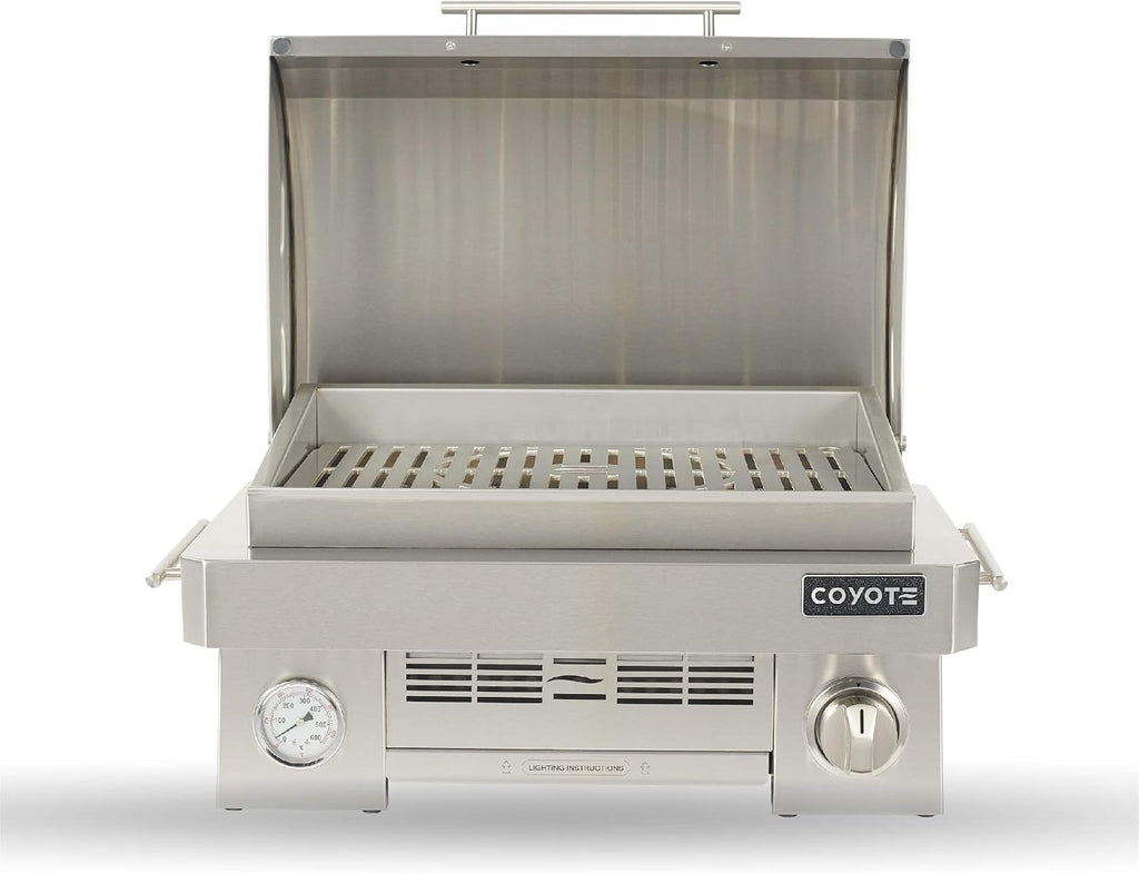 COYOTE OUTDOOR LIVING Portable Propane Gas Grill, 25 Inch Portable Grill with Ceramic Heat Control Grid - C1PORTLP