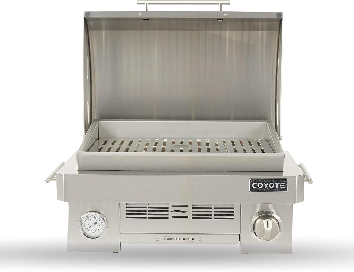 COYOTE OUTDOOR LIVING Portable Propane Gas Grill, 25 Inch Portable Grill with Ceramic Heat Control Grid - C1PORTLP