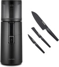 Hurom Black H400 Award Winning Cold Press Juicer Machine with German Steel Knife Set, Strainer & Hands Free with Self-Feeding Hopper, Corrosion-Resistant Blades, Easy Assembly (550ml/ 18.6oz)
