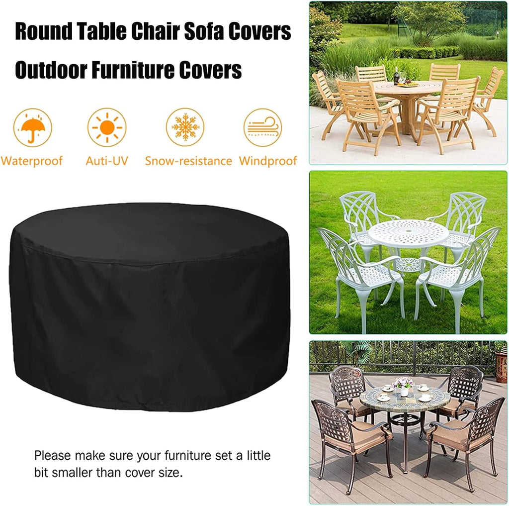 Outdoor Table Chair Set Covers 130' D x 37' H, Waterproof Patio Furniture Set Cover, 100% Waterproof Outdoor Couch Cover, All Weather Protection Covers Dustproof Cover (330x95cm)