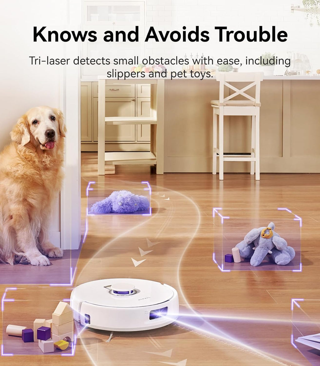 Narwal Freo X Plus Robot Vacuum and Mop, 7-Week Dust Storage, Zero Tangles, 7800Pa Suction, Mopping, Tri-Laser Obstacle Avoidance, LiDAR Navigation, Multi-Floor Mapping, Alexa Control (Renewed)