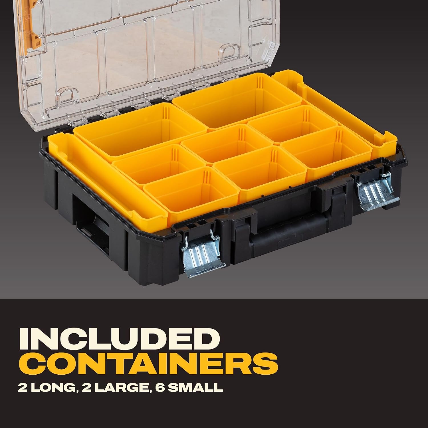 DEWALT TSTAK Tool Organizer,Small Parts and Screw Organizer Tool Box with Removable Compartments,(DWST17805),(Pack of 4)