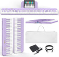 AiJoy Piano Keyboard 88 Keys with Magnetic Connection | for Beginners, Girls Gifts | Portable Foldable Electric Piano Keyboard, Lightweight Purple Keys, Sustain Pedal, Piano Bag(ASP-10M)