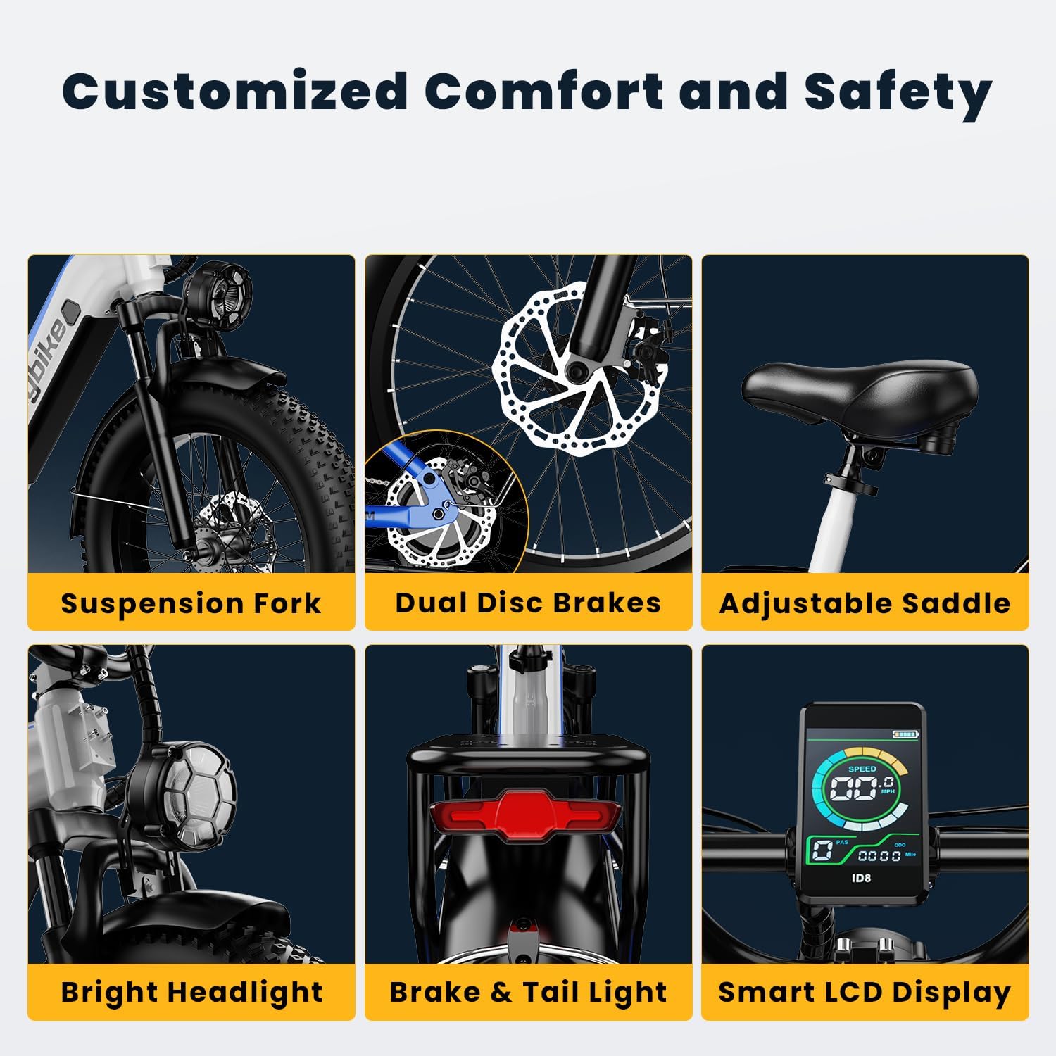 Auloor 1500W Motor Electric Bike for Adults and Seniors, 48V 20AH Removable Battery City Step Thru EBike, 30+MPH & 70 Miles 20' Fat Tires 7 Speed Electric Commuter Bicycle for Women and Teens