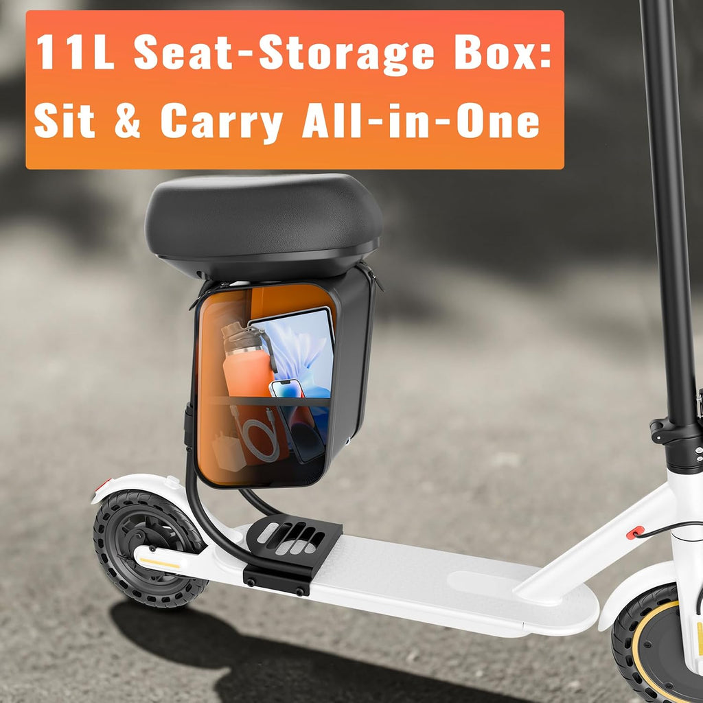 Qlaway Electric Scooter for Adults, 350W/500W Motor, 16-22 Miles Range, 8.5'/10' Solid Tires, Dual Braking & Suspension, Folding Portable Commuting E-Scooter with App