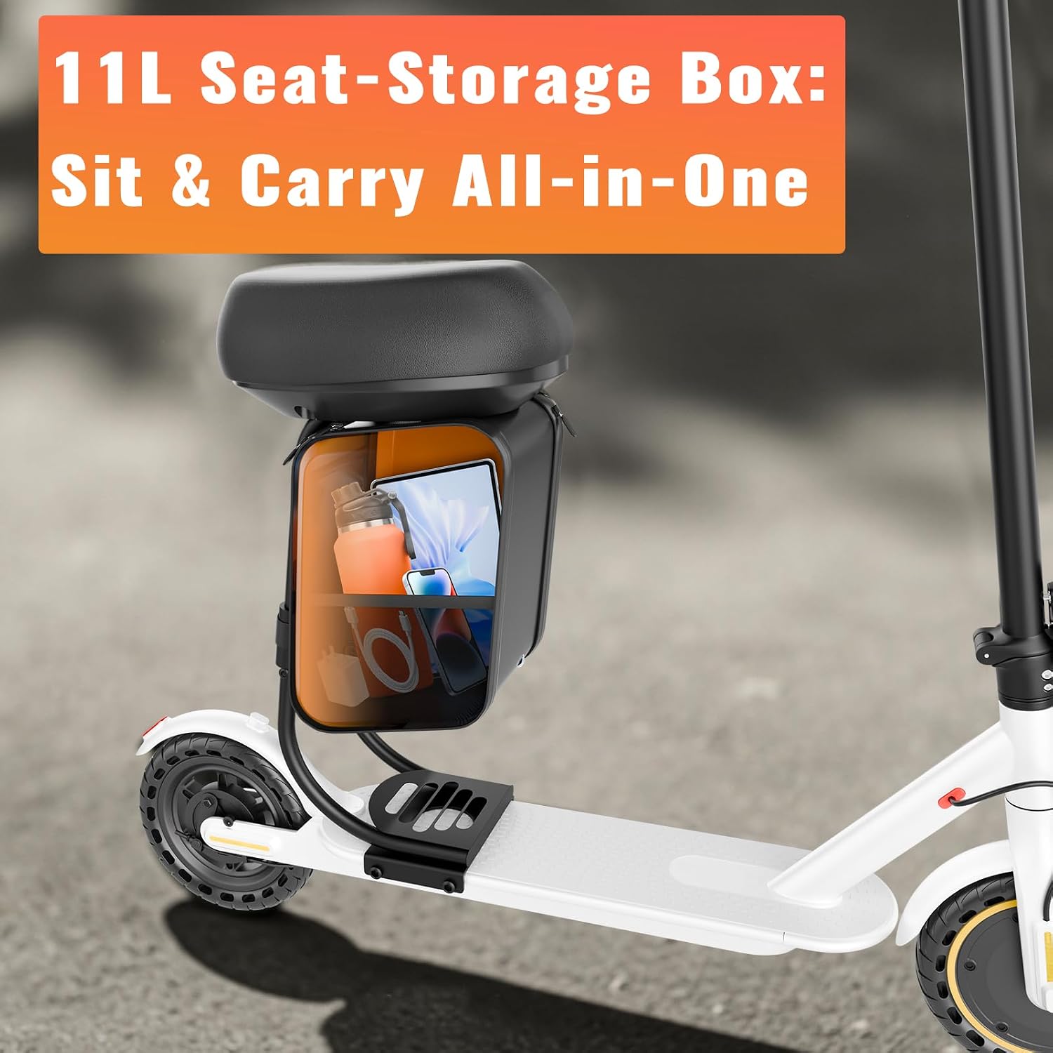 Qlaway Electric Scooter for Adults, 350W/500W Motor, 16-22 Miles Range, 8.5'/10' Solid Tires, Dual Braking & Suspension, Folding Portable Commuting E-Scooter with App