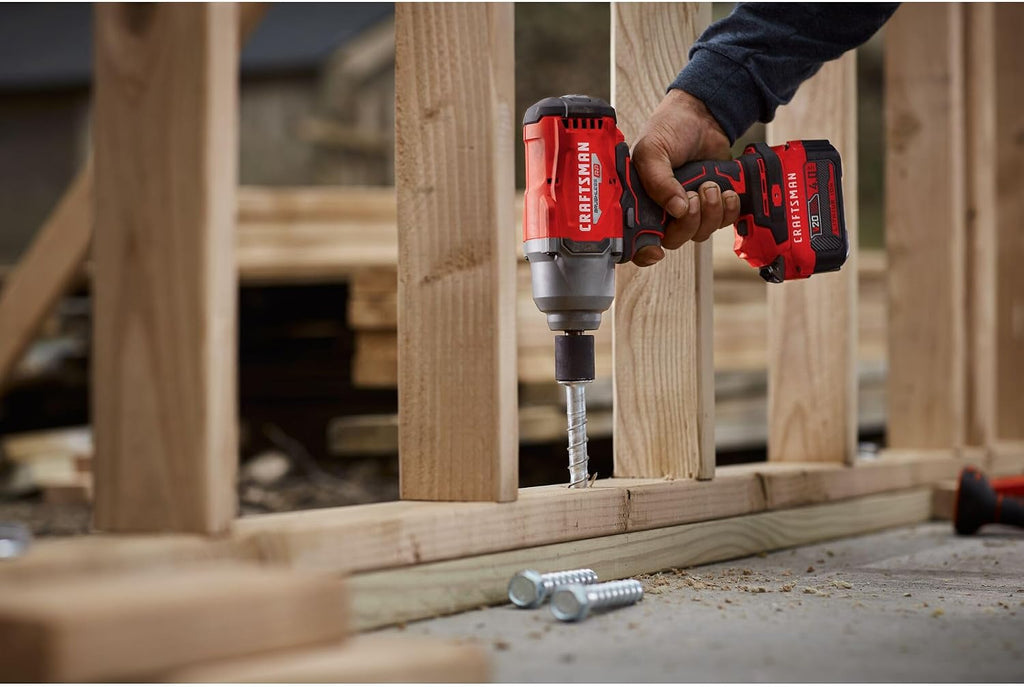 CRAFTSMAN V20 RP Impact Wrench, Cordless, Brushless, High Torque, 1/2 Inch, 4Ah Battery and Charger Included (CMCF940M1)