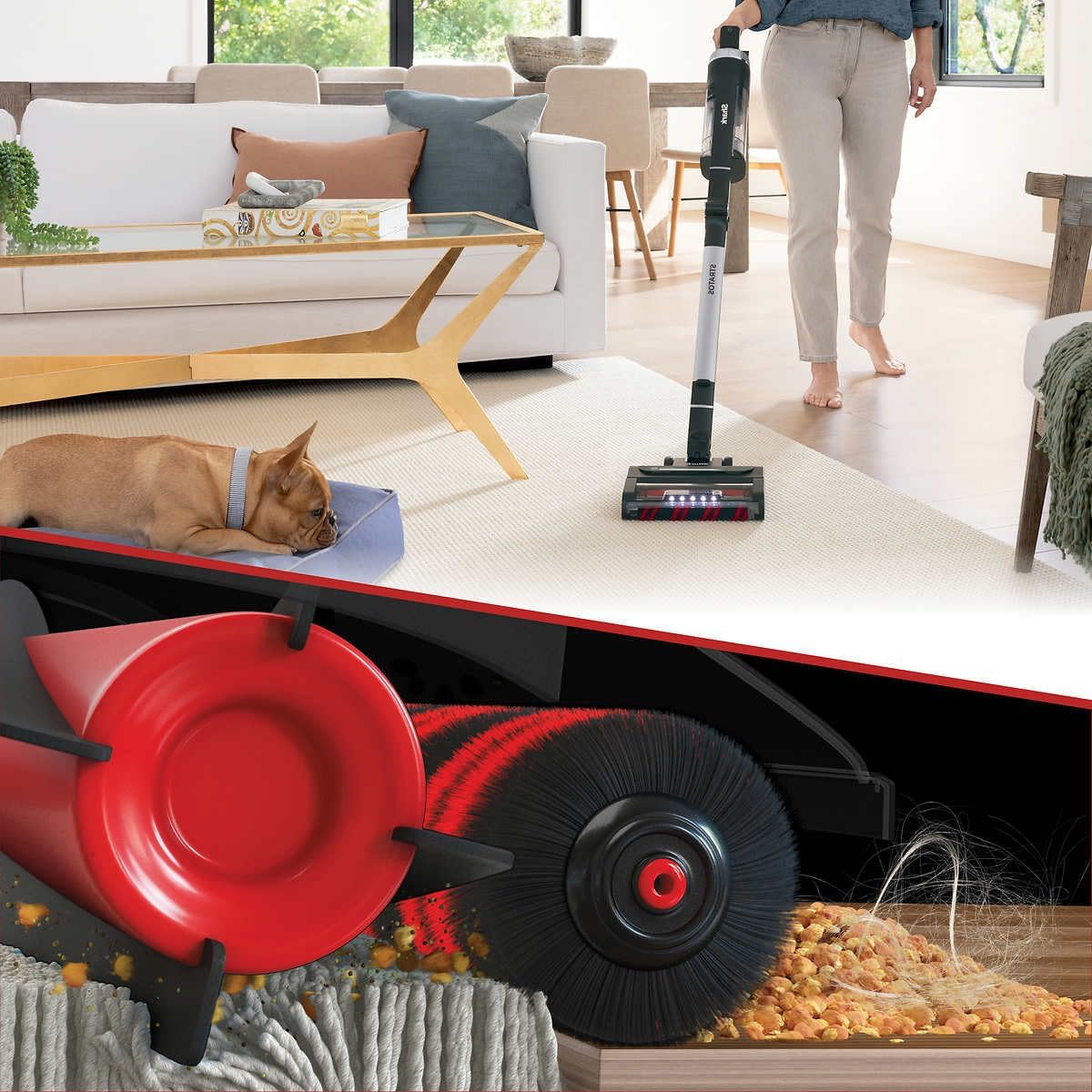 Shark UZ865H Stratos Cordless Vacuum with Clean Sense IQ, DuoClean PowerFins HairPro, Includes Duster Crevice Tool & Anti-Allergen Brush, Up to 50 Minute Runtime, Gray (Renewed)