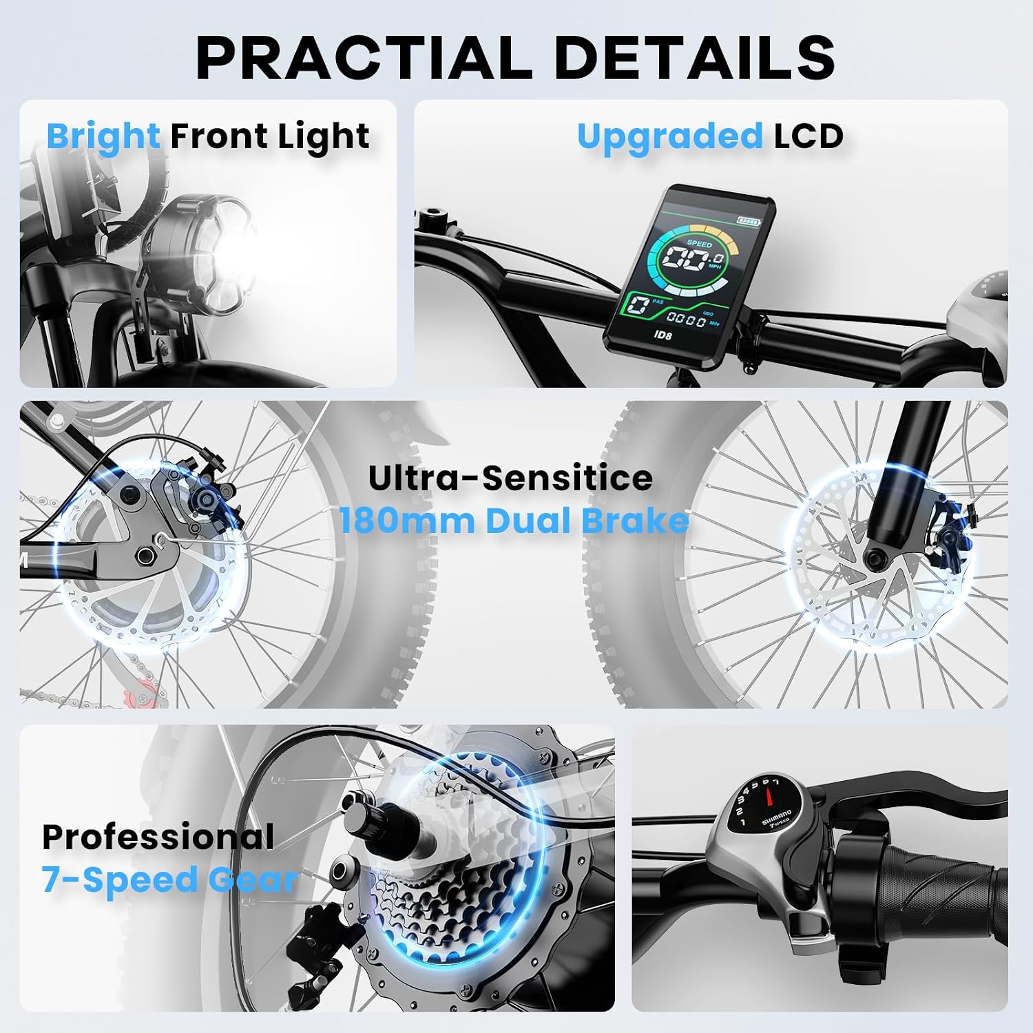 Electric Bike for Adults, 48V 20Ah Battery,1500W Peak Motor Step Thru Ebike 80+ Miles Max Range, 20x4.0 Fat Tires, Electric Mountain Bike for All Terrain, Ideal for Commute, Off-Road
