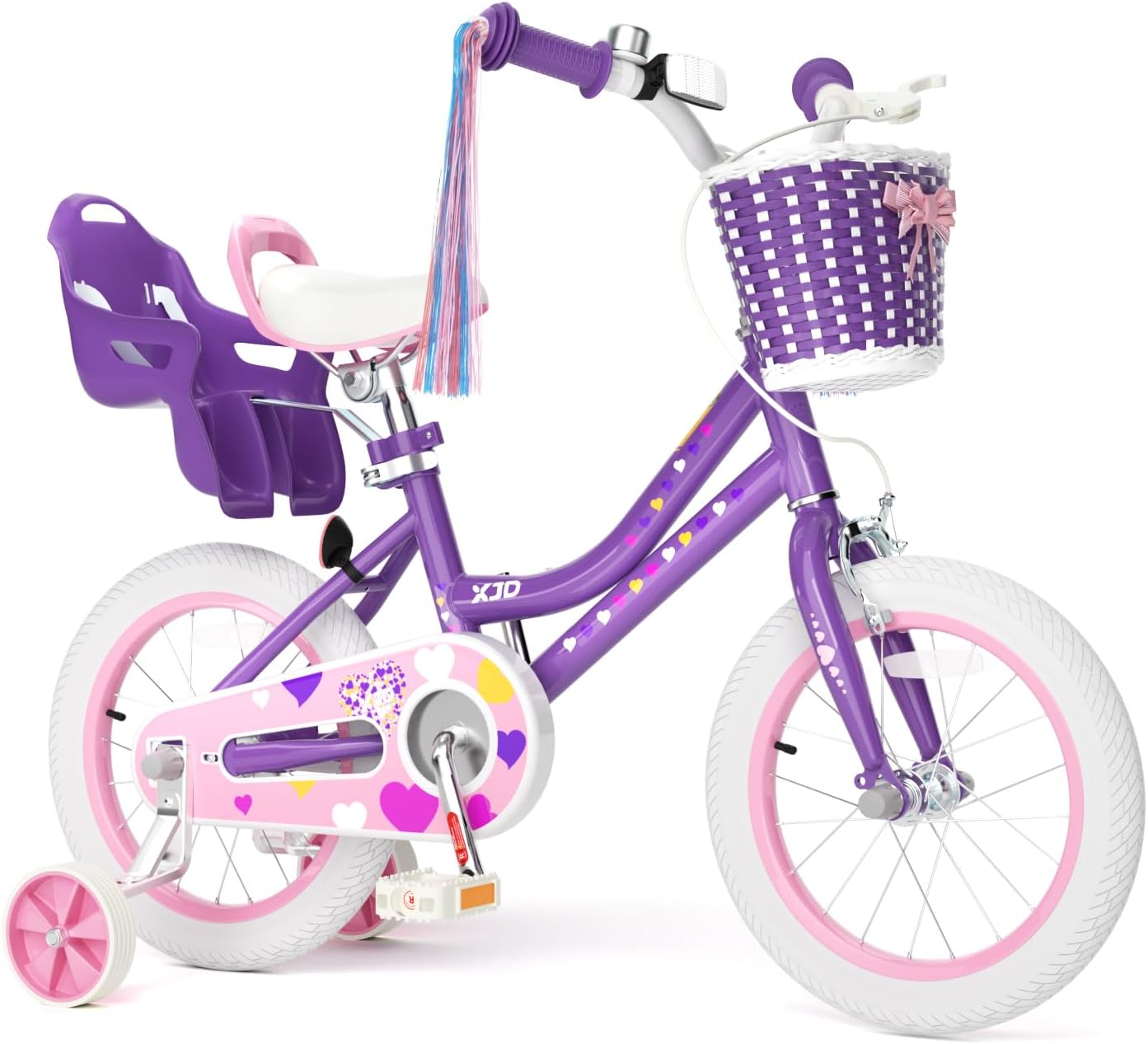 XJD Girls Bike for 2-12 Years Old Kids 12 14 16 20 Inch Toddler Bike,Retro Style Kids Bike with Training Wheels, 20 Inch Girl Bicycle with Kickstand