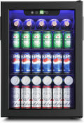 Feelfunn Wine Cooler Refrigerator - 24 Bottle 95 Can Mini Wine Fridge with Glass Door for Beer Soda Water Drink, Small Wine Cellar Beverage Refrigerator for Bedroom Office Home Bar Dorm, 2.6 Cu.Ft