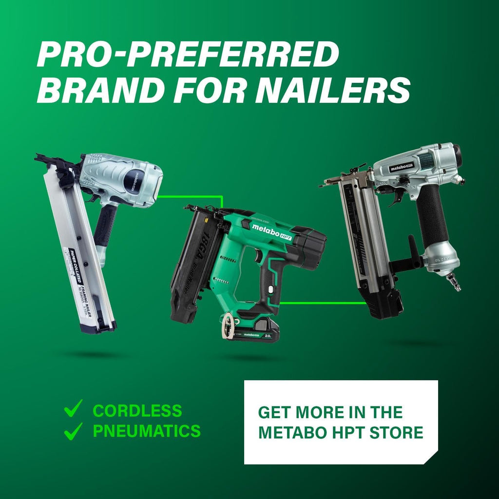 Metabo HPT 18V MultiVolt Brushless Cordless Finish Nailer Kit, 16 Gauge Straight Finish Nailer with Power Tool 2.0Ah Lithium Ion Battery, Drives 1' to 2-1/2' Nails, NT1865DMST