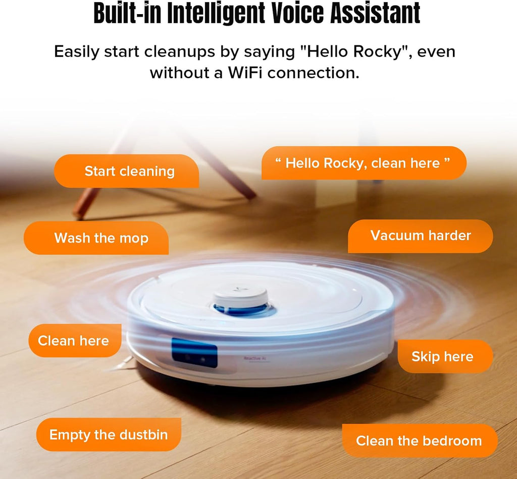 roborock Qrevo MaxV Robot Vacuum and Mop, FlexiArm Design, Hot Water Re-Wash & Re-Mop, Auto-Drying, Self-Emptying, 7000Pa Suction, Built-in Voice Assistant, Smart Obstacle Avoidance(Refurbished)
