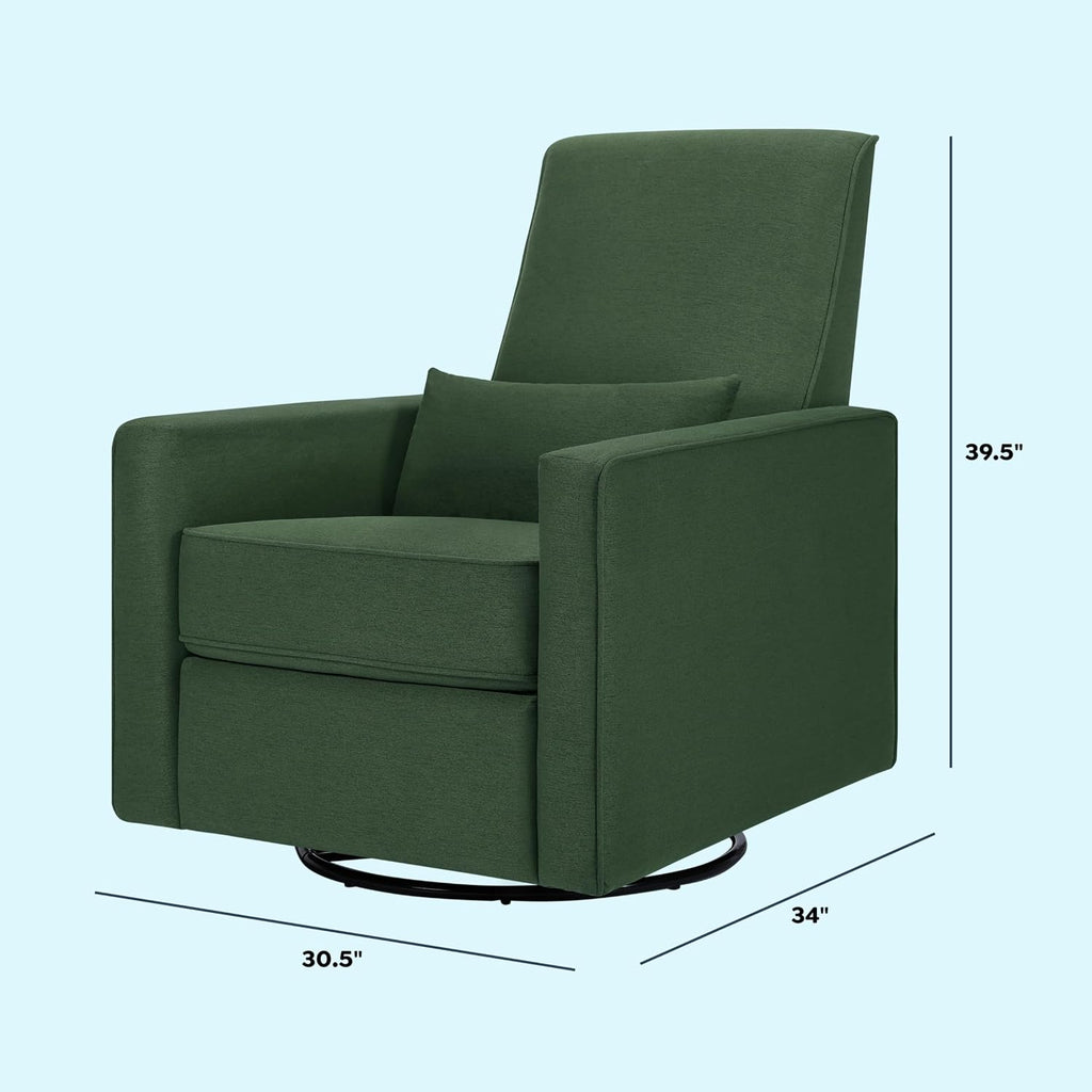 Davinci Piper Upholstered Recliner and Swivel Glider in Pine Green, Greenguard Gold & CertiPUR-US Certified