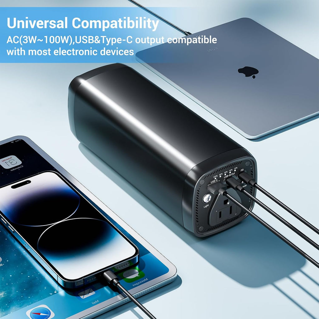 PAFISH Portable Power Bank with AC Outlet,31200mAh with 4 Output Travel Laptop Power Station,External Battery Pack for Outdoors Travel Emergency,Power Bank for HP, Notebooks, MacBook,Drone,Camera
