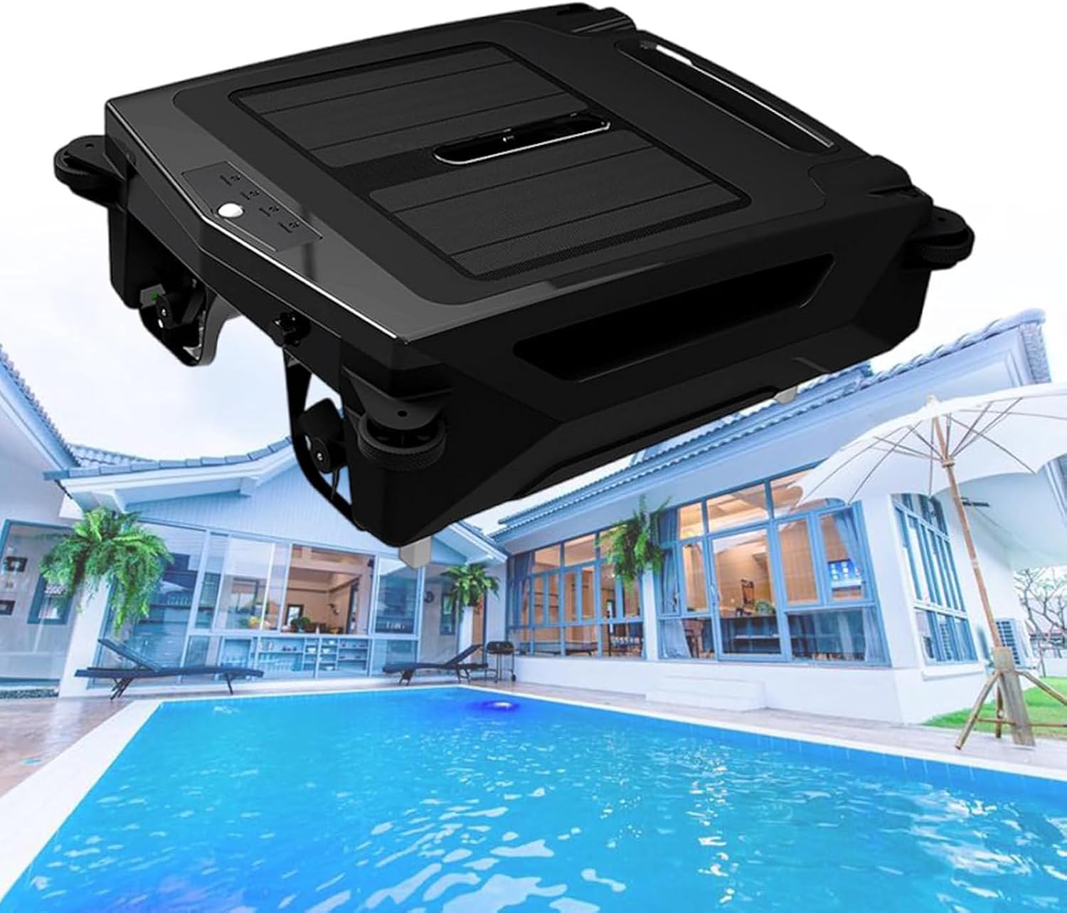 Solar Pool Skimmer, 2 Modes,Dual Charging Modes, Smart Obstacle Avoidance, for All Swimming Pool Types