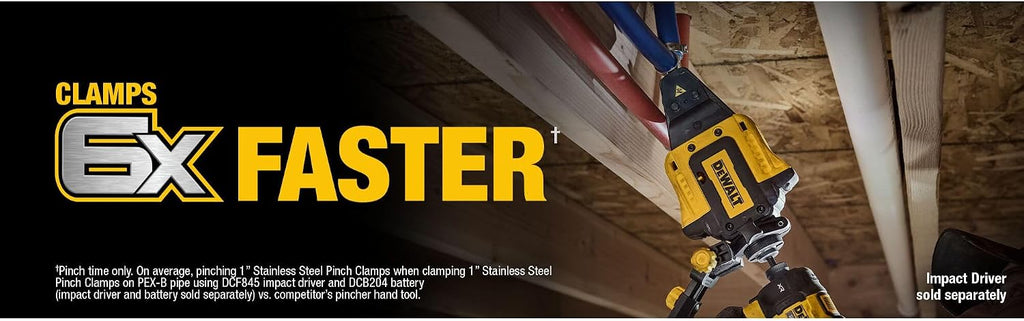 DEWALT IMPACT CONNECT PEX Pinch Clamp Attachment for Impact Driver, Plumbing Tool (DWAPXPIR)