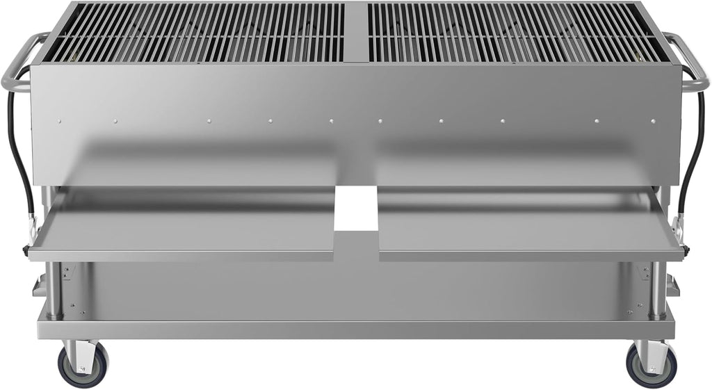 72 in. Commercial Mobile Outdoor Propane Gas Grill, ETL Listed in Stainless-Steel (KM-CGM-72)