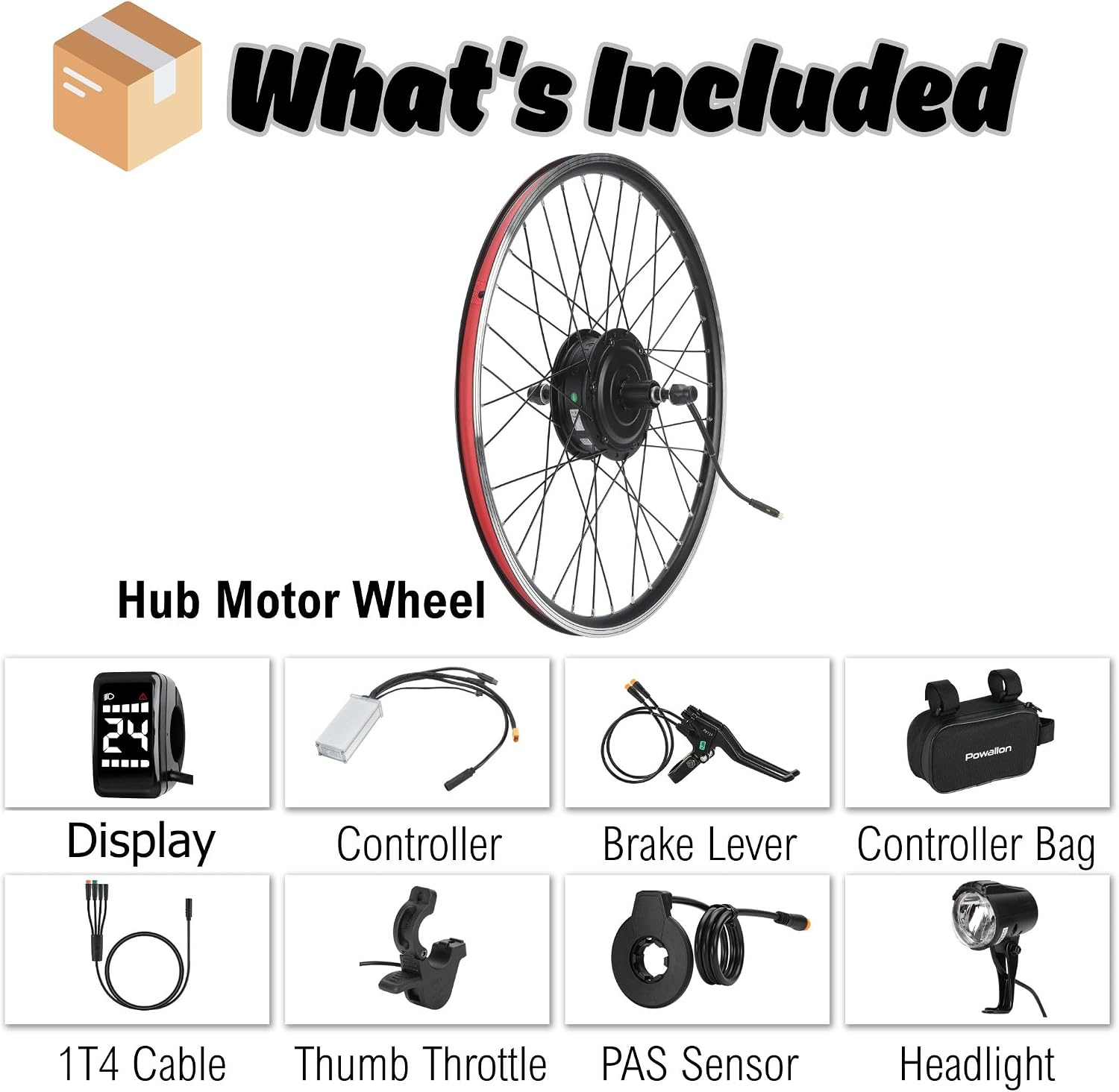 BAFANG 48V500W Electric Motor Kit, Rear/Front Drive Wheel Kit for 20' 24' 26' 27.5' 700C Bicycles, Compatible with Rim & Disc Brakes (100mm/135mm Hub Spacing)
