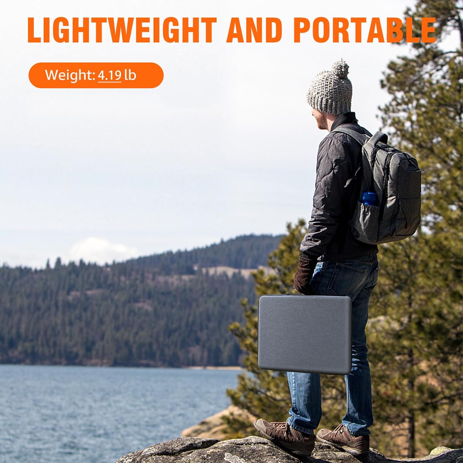 Portable Power Station with Foldable Solar Panel 60W Included, 110V 100W AC Outlet Portable Solar Power Pack Generator with Panels, Camping Power Bank for Laptop Smart Device RV Outdoor Backup