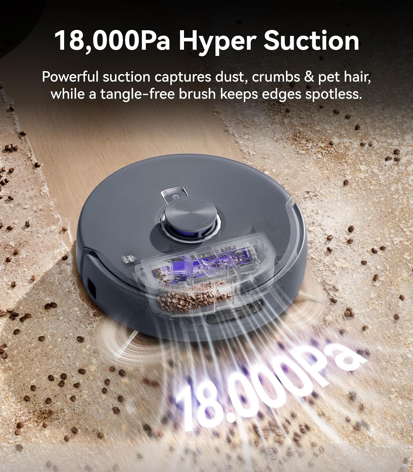 NARWAL Freo Z10 Ultra Robot Vacuum and Mop Combo, Dual RGB Cameras and Chips, AI Avoidance, 8N Corner to Edge Deep Cleaning, Dry-Wet Separation, 18000Pa, Hot Water Wash & Self-Emptying, Gray (Renewed)