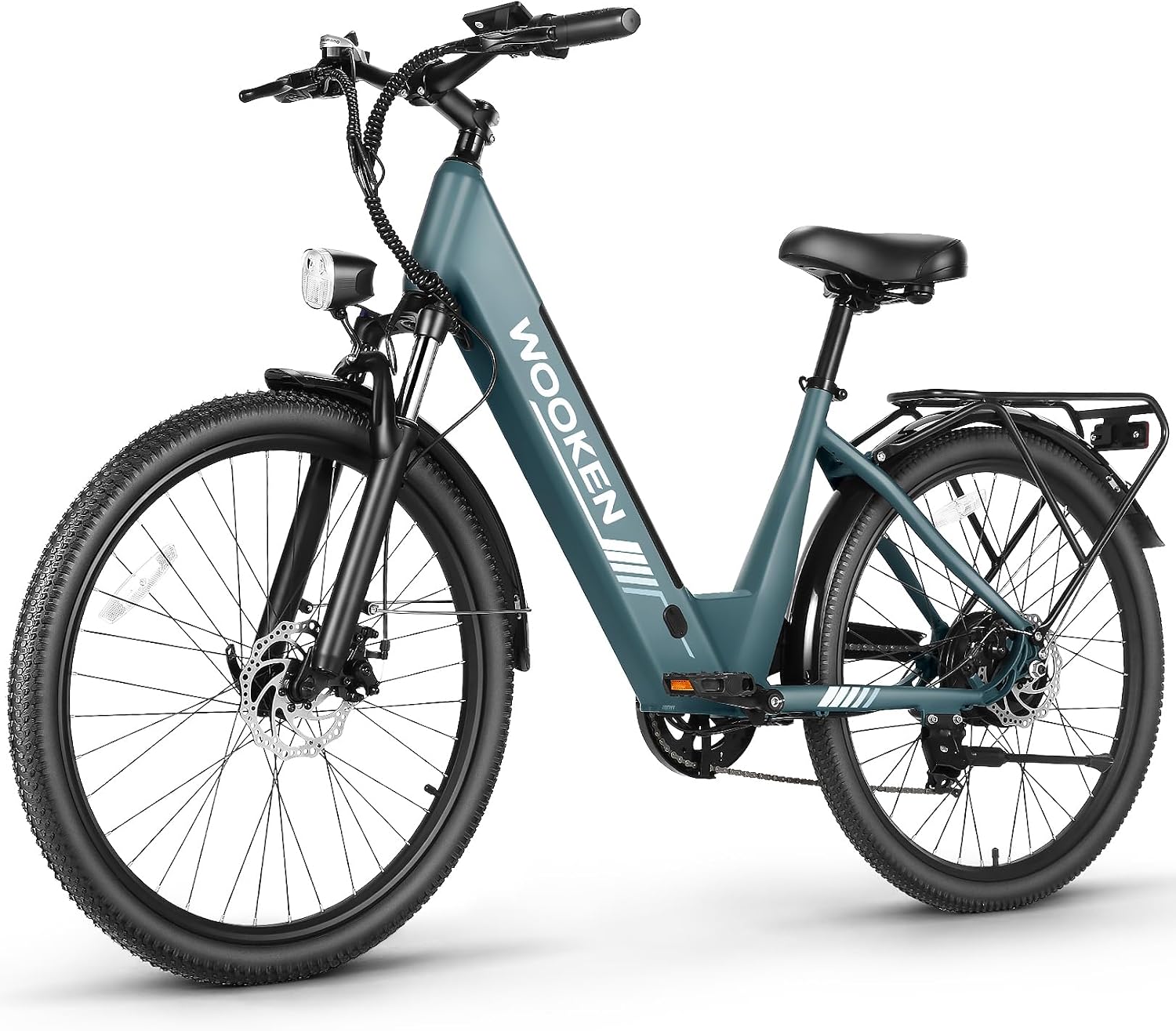 Wooken Electric Bike for Adults, 749W Peak Ebike, 26' x 2.1' Tire Step Through Electric Bike, City Cruiser Ebike with 48V 10.4/15Ah Removable Battery, 7 Speed, SGS Certified to UL2849