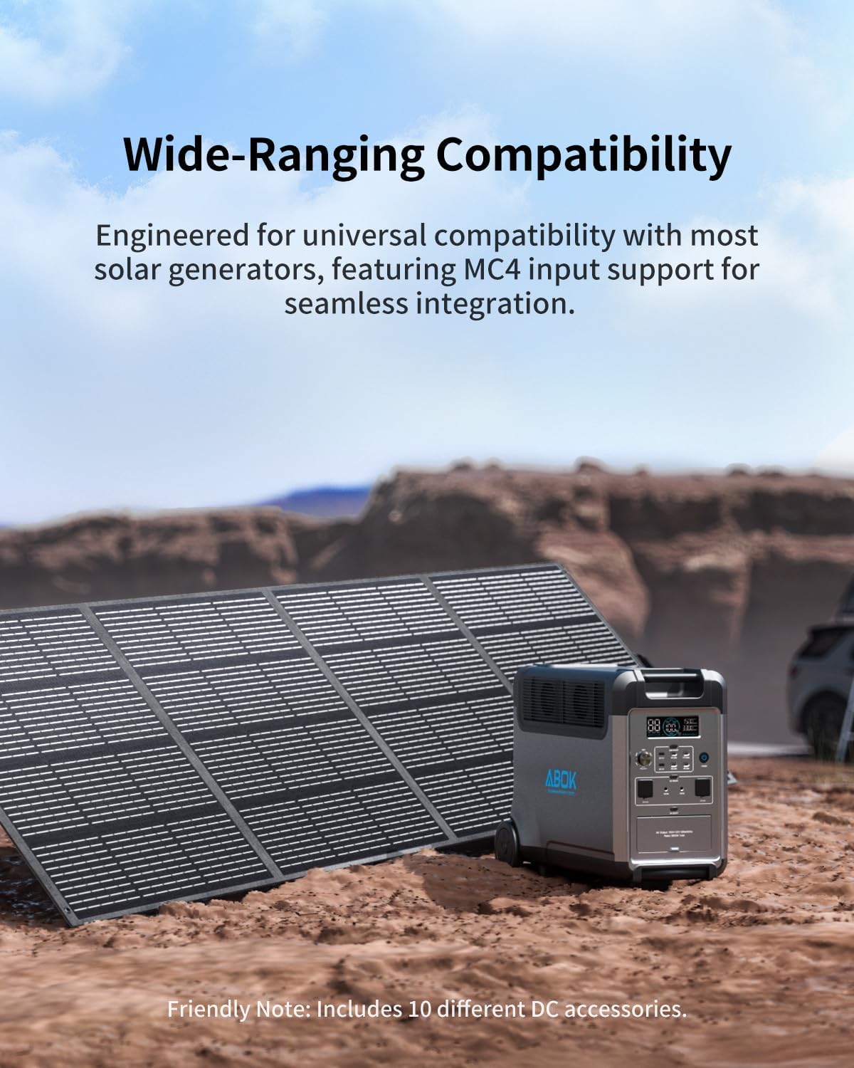 400W Portable Solar Panel with Adjustable Kickstand, Foldable & Durable, 23.5% High Efficiency, Waterproof IP68 for Power Station Off Grid Outdoor Adventures Camping RV Road Trip (400W Solar Panel)