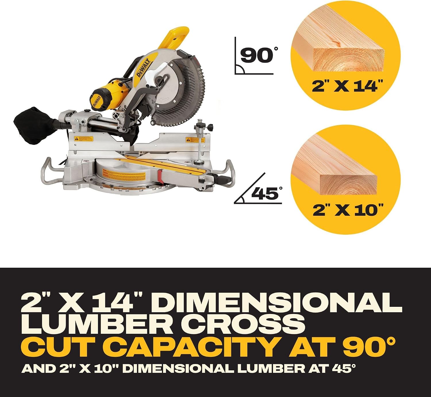 DEWALT Miter Saw, 12 Inch Double Bevel Sliding Compound Miter Saw, Includes Blade Wrench and Clamp, Increased Crosscut Capacity, Powerful 3800 RPM Motor 15 Amp (DWS779)
