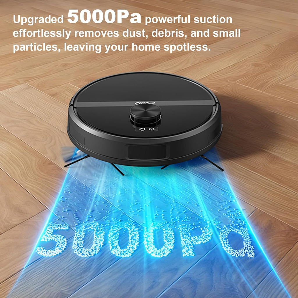 Self-Emptying Robot Vacuum Cleaner, Robot Vacuum and Mop, FlexiArm Edge Mopping, 5000Pa Suction, Dual Zero-Tangle System, Smart Obstacle Avoidance (F77PRO)