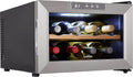 Ivation Premium Stainless Steel 8 Bottle Horizontal Thermoelectric Wine Cooler/Chiller Counter Top Red & White Wine Cellar w/Digital Temperature, Freestanding Refrigerator Quiet Operation Fridge