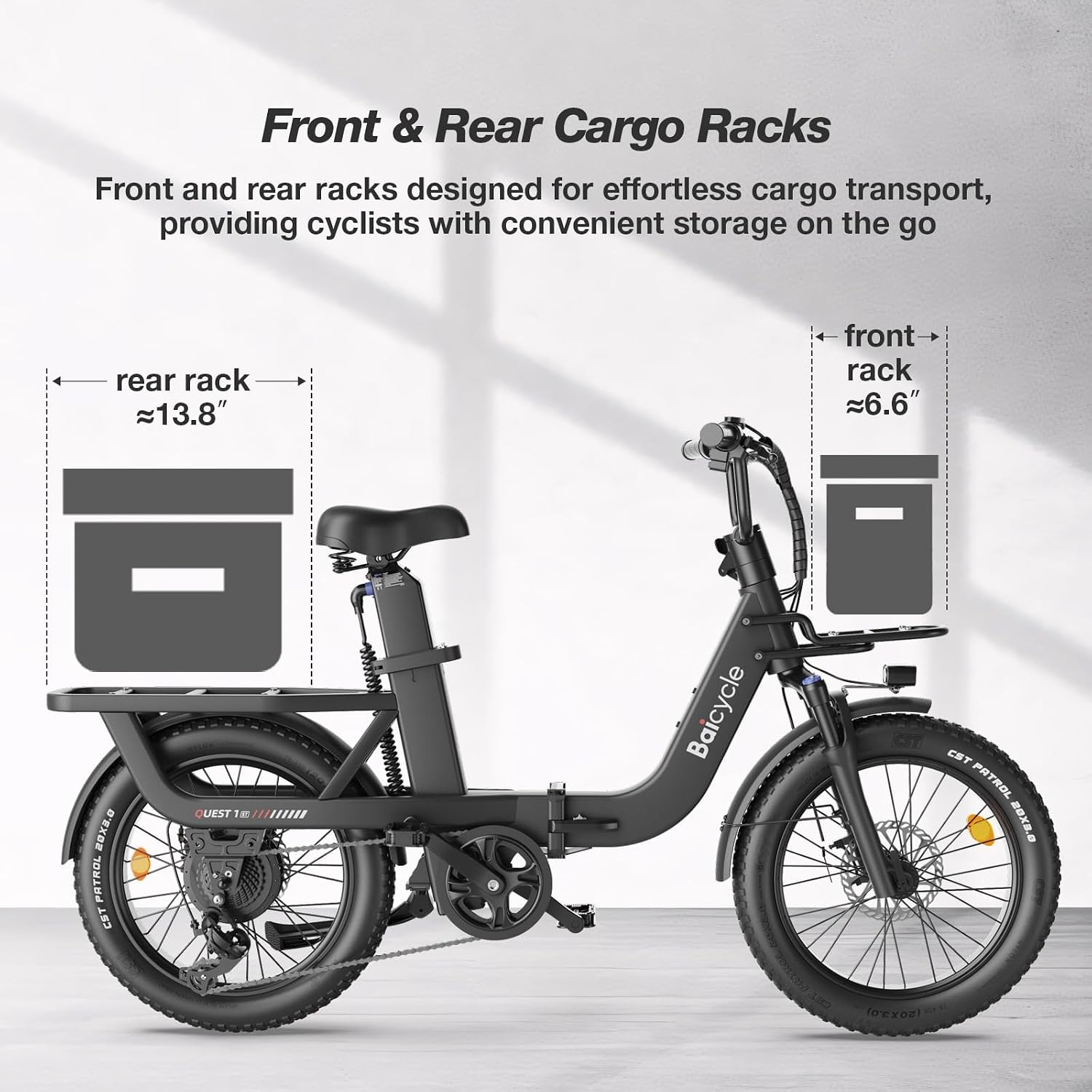 28 MPH Electric Bikes for Adults 20 x 3 inch Fat Tire Ebike with 90 Miles(PAS) Long Range 48V Removable Battery E-Bike 7 Speed Step Thru Electric Bicycle