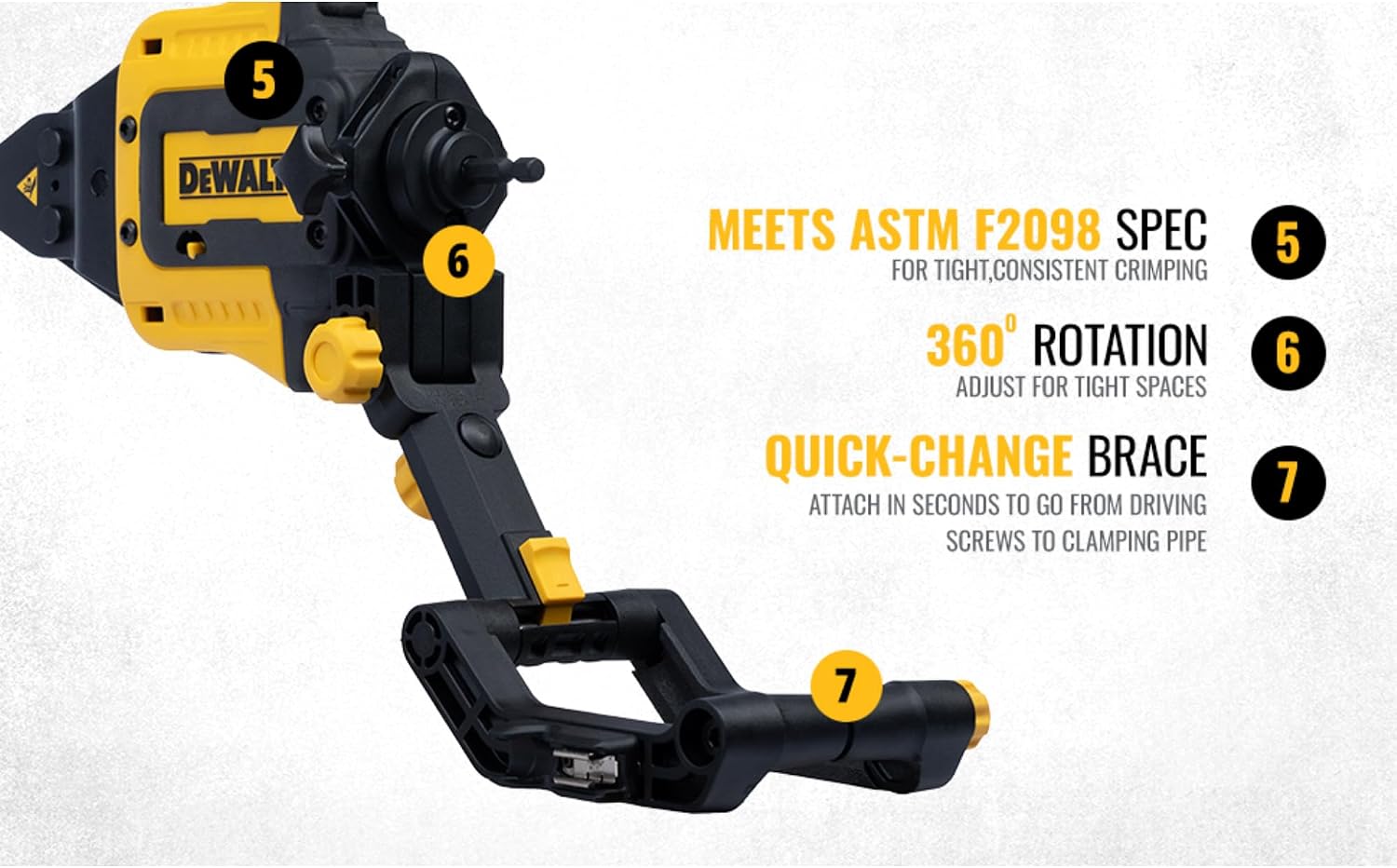 DEWALT IMPACT CONNECT PEX Pinch Clamp Attachment for Impact Driver, Plumbing Tool (DWAPXPIR)