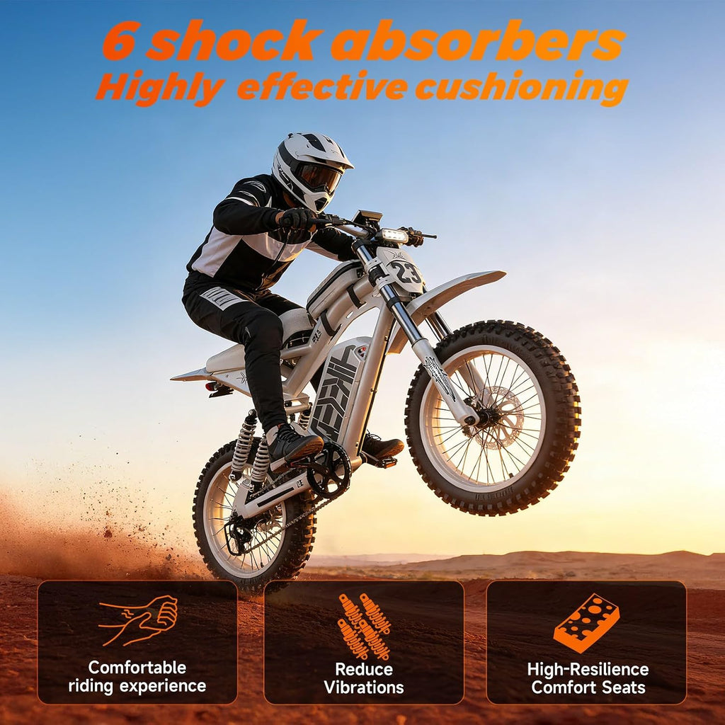 Electric Bike for Adults, 1500W-4000W Peak Fat Tire Ebike, UL2849 Certified Full Suspension All Terrain E-Bike, Removable Battery Off-Road & Commuter Electric Bicycle