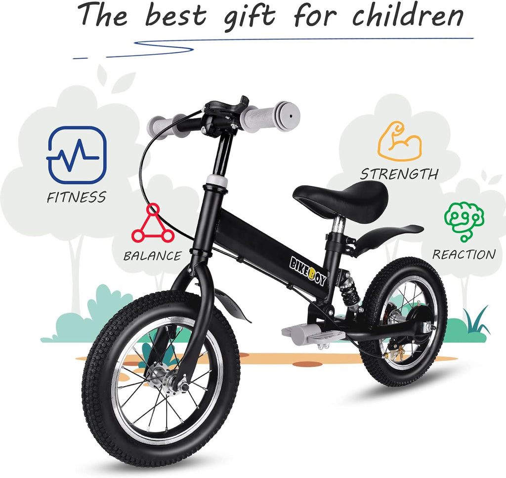 Balance Bike 2 in 1,The Dual Use of a Kids Balance Bike and Kids Bike,12 14 Inches for 2-6 Years Old,with Shock Absorbers, Fenders, Pedals, Auxiliary Wheels