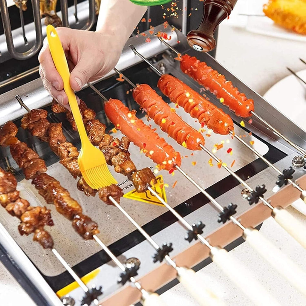 Automatic Rotating Barbecue Grill, Smokeless Indoor Vertical Grill with 360 Degree Rotation, 2 Stage Temperature Control, Portable Kitchen BBQ for Lamb Skewers